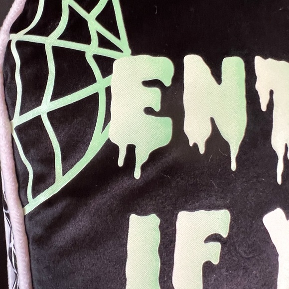 Halloween Glow in the Dark Coffin Throw Pillow Enter if you Dare Skeleton Hands - Picture 12 of 12